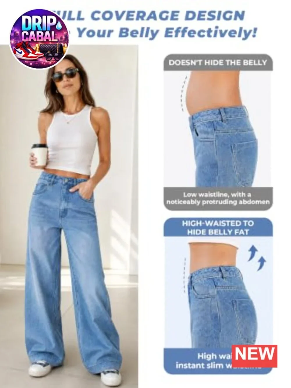 Wide Leg Distressed High Waist Stretchy Baggy Denim Jeans Women Y2K Pants
